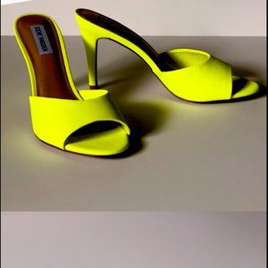 Neon Yellow Steve Madden Slip on heels